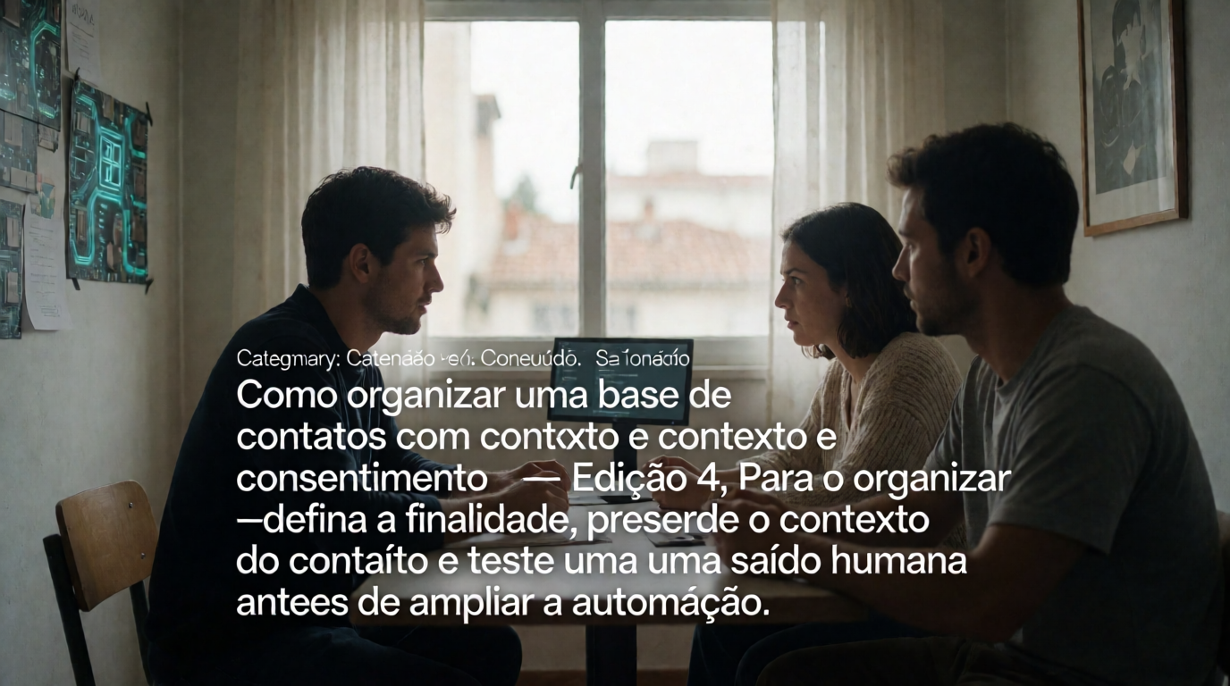 Capa editorial local sobre conteúdo; tema: Como organizar uma base de contatos com contexto e consentimento — Edição 4