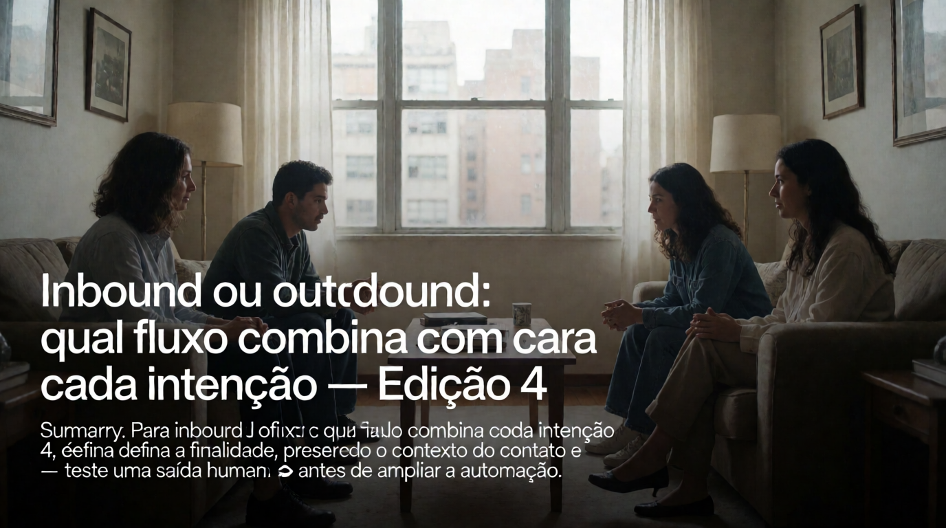 Capa editorial local sobre whatsapp oficial; tema: Inbound ou outbound: qual fluxo combina com cada intenção — Edição 4
