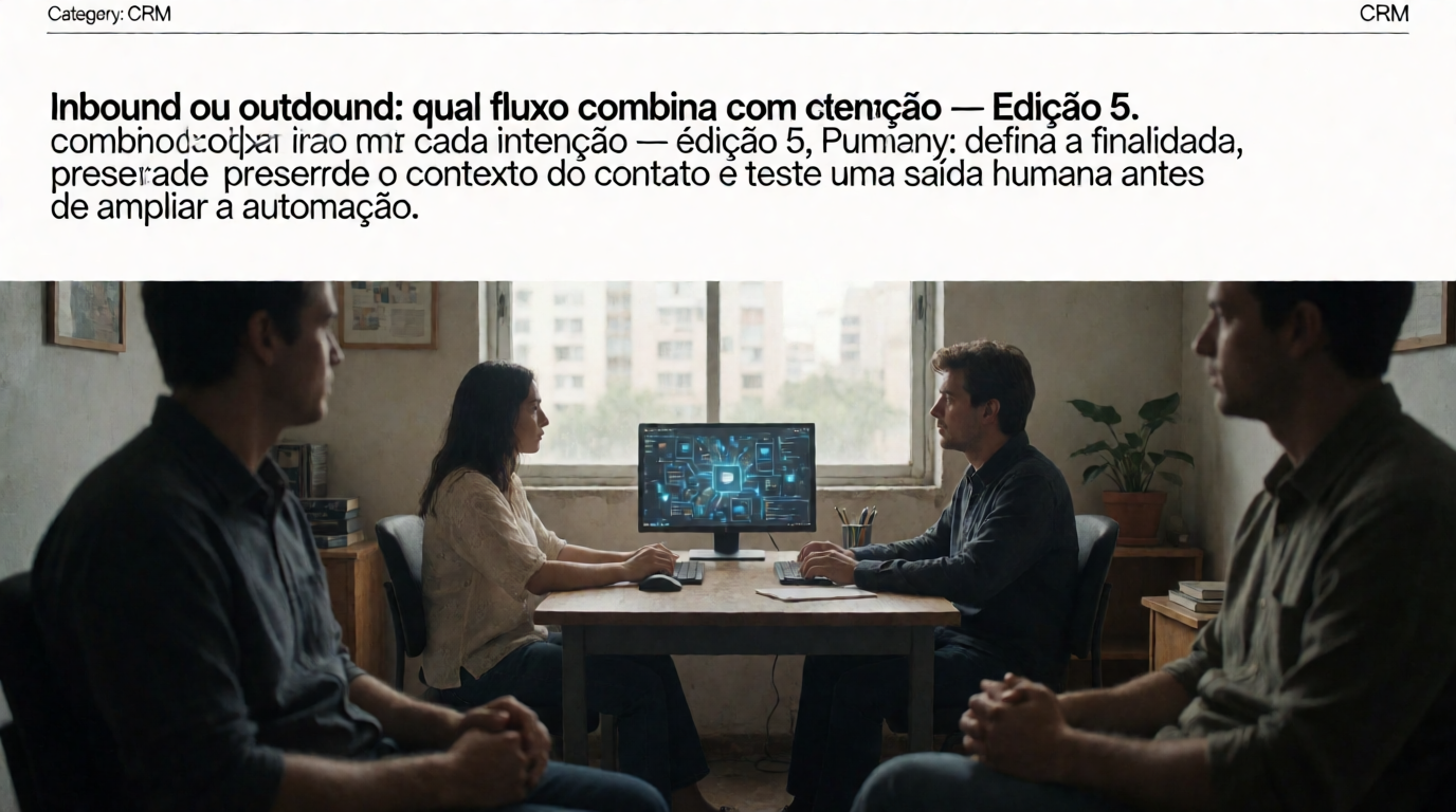 Capa editorial local sobre crm; tema: Inbound ou outbound: qual fluxo combina com cada intenção — Edição 5