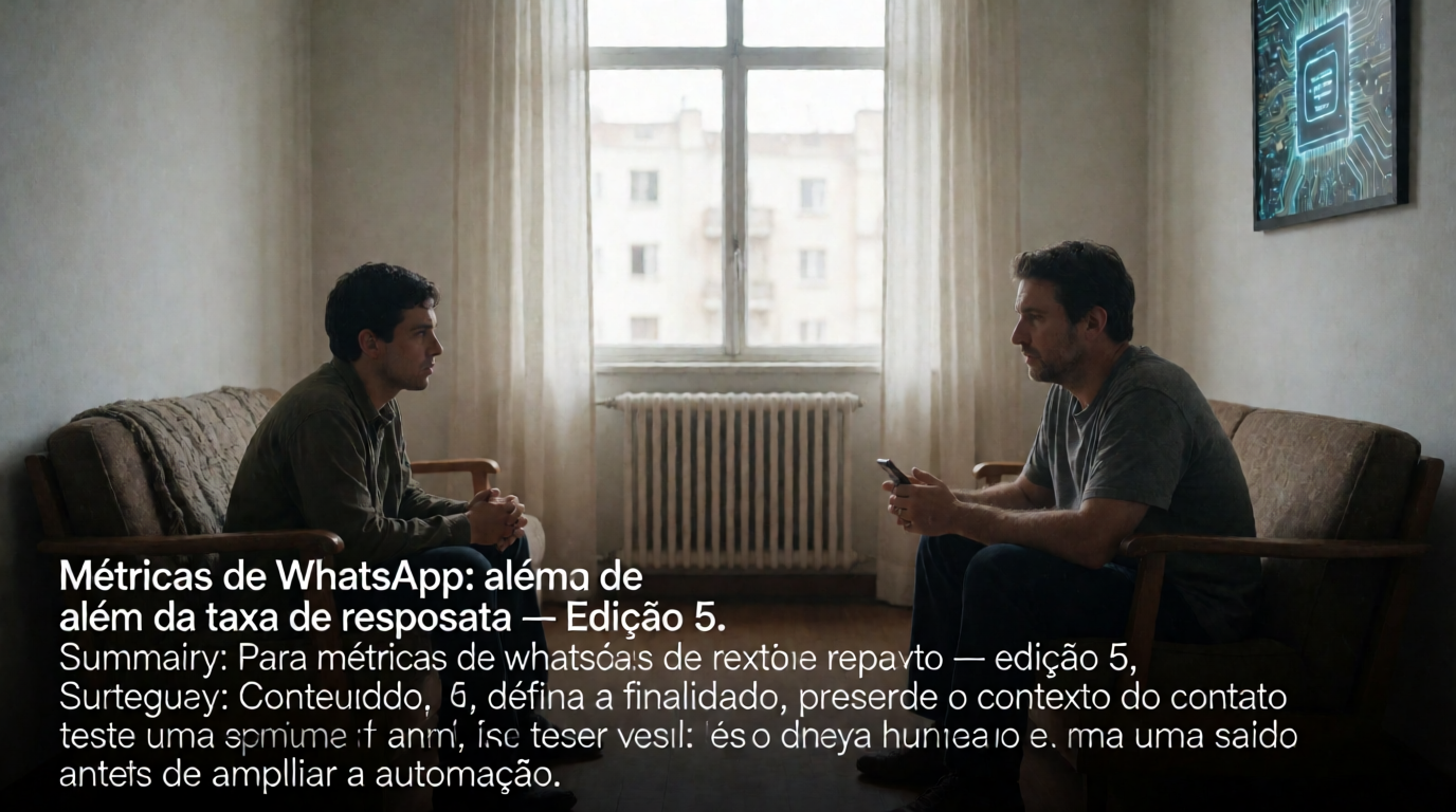 Capa editorial local sobre conteúdo; tema: Métricas de WhatsApp: além da taxa de resposta — Edição 5